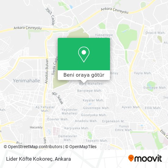 Lider Köfte Kokoreç harita