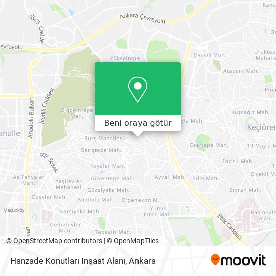 Hanzade Konutları Inşaat Alanı harita