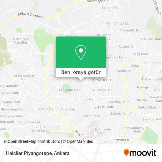 Halciler Piyangotepe harita