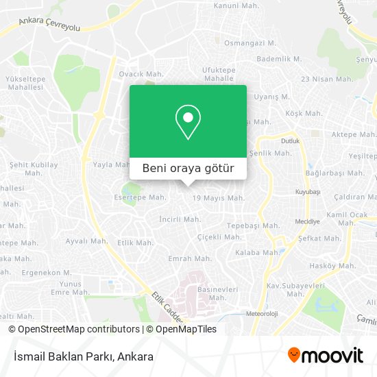 İsmail Baklan Parkı harita