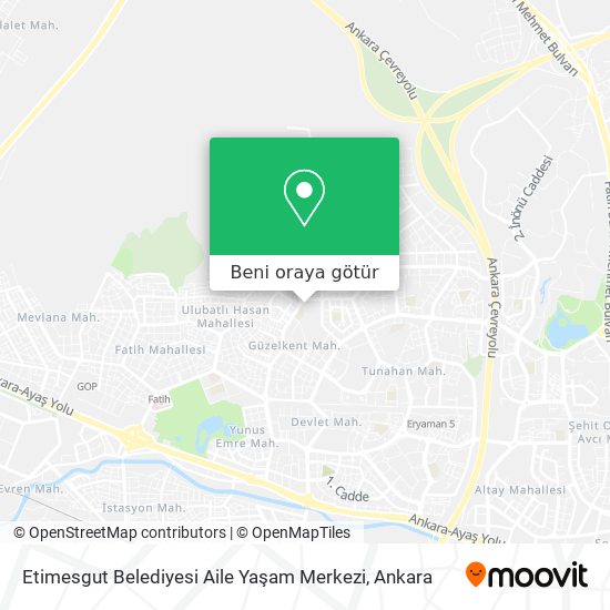 Etimesgut Belediyesi Aile Yaşam Merkezi harita