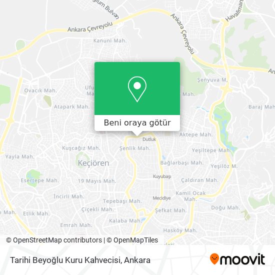 Tarihi Beyoğlu Kuru Kahvecisi harita