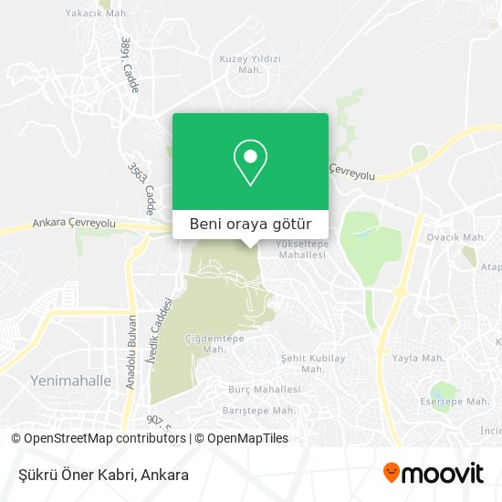 Şükrü Öner Kabri harita