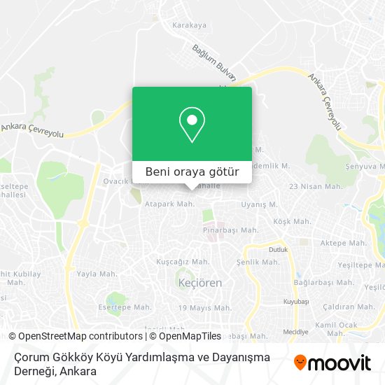 Çorum Gökköy Köyü Yardımlaşma ve Dayanışma Derneği harita