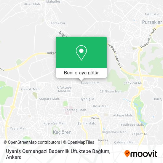 Uyaniş Osmangazi Bademlik Ufuktepe Bağlum harita
