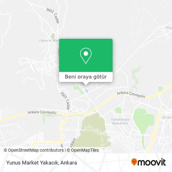 Yunus Market Yakacık harita