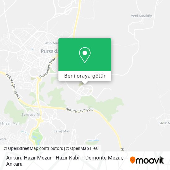 Ankara Hazır Mezar - Hazır Kabir - Demonte Mezar harita