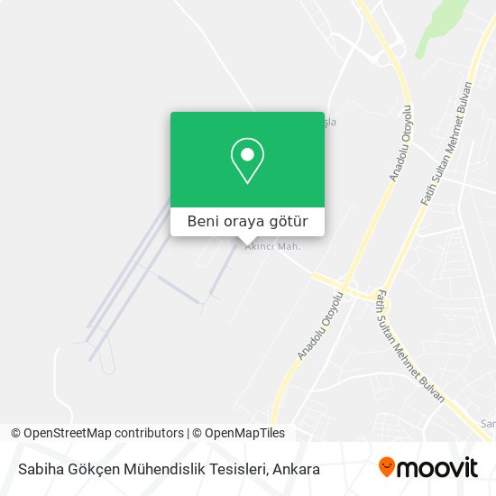 Sabiha Gökçen Mühendislik Tesisleri harita