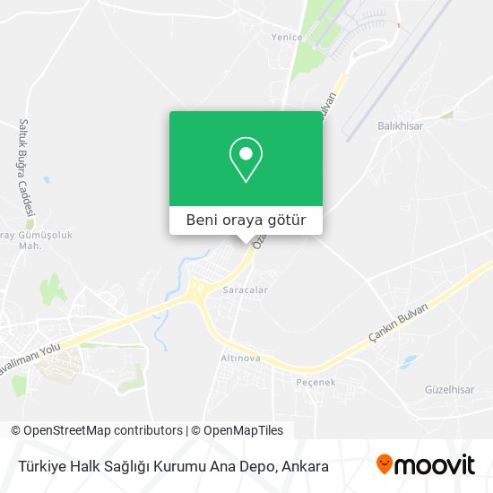 Türkiye Halk Sağlığı Kurumu Ana Depo harita