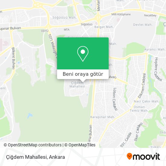 Çiğdem Mahallesi harita