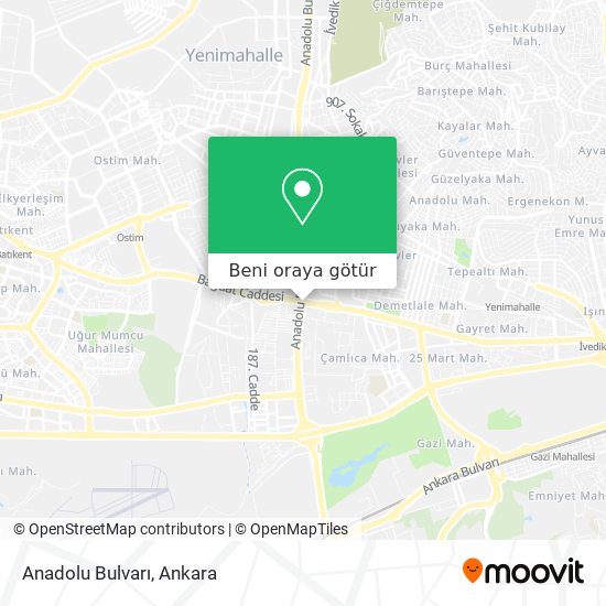 Anadolu Bulvarı harita