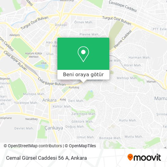 Cemal Gürsel Caddesi 56 A harita