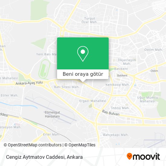 Cengiz Aytmatov Caddesi harita