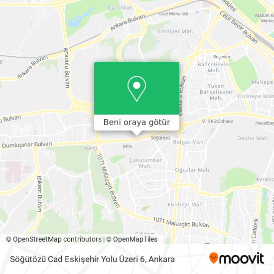 Söğütözü Cad Eskişehir Yolu Üzeri 6 harita