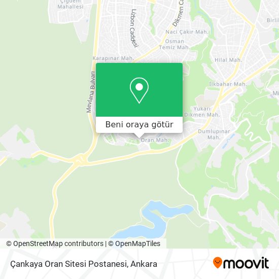 Çankaya Oran Sitesi Postanesi harita