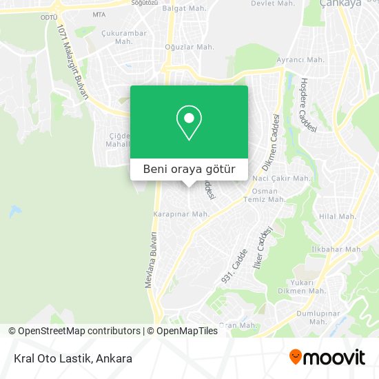 Kral Oto Lastik harita