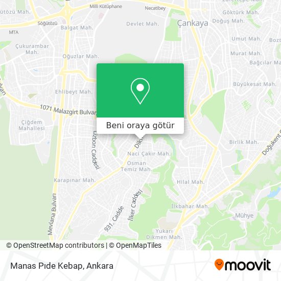 Manas Pıde Kebap harita