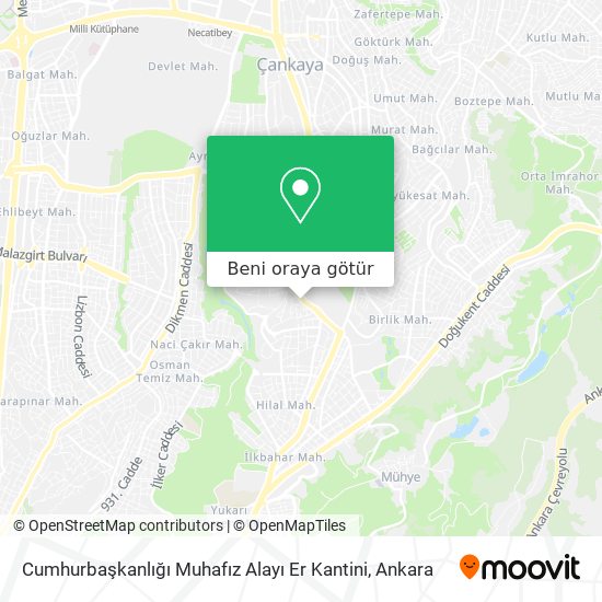 Cumhurbaşkanlığı Muhafız Alayı Er Kantini harita
