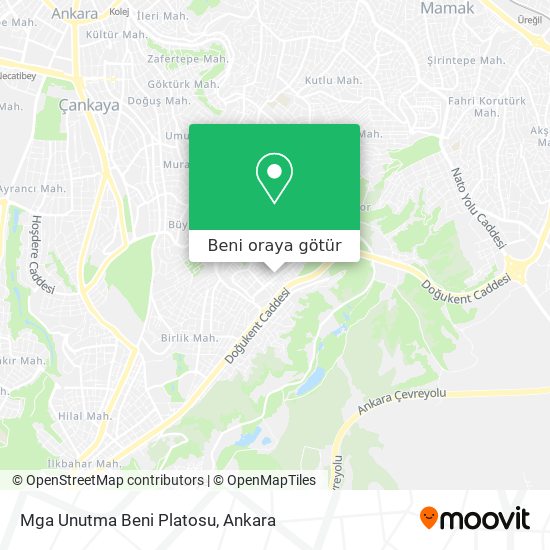 Mga Unutma Beni Platosu harita