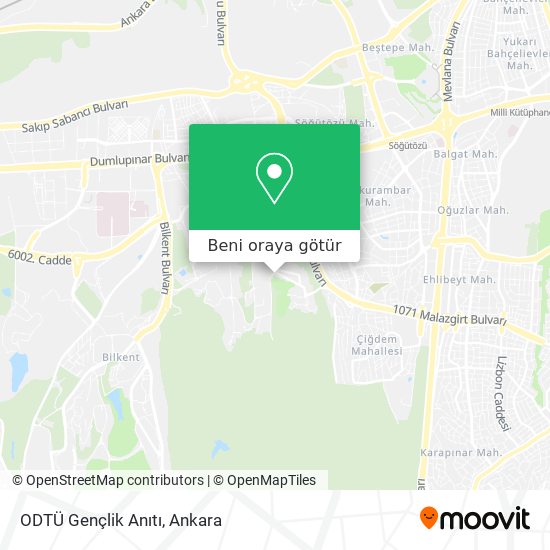 ODTÜ Gençlik Anıtı harita