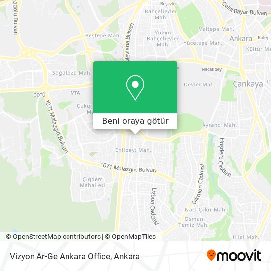 Vizyon Ar-Ge Ankara Office harita