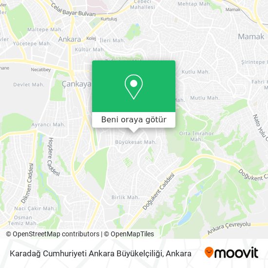 Karadağ Cumhuriyeti Ankara Büyükelçiliği harita