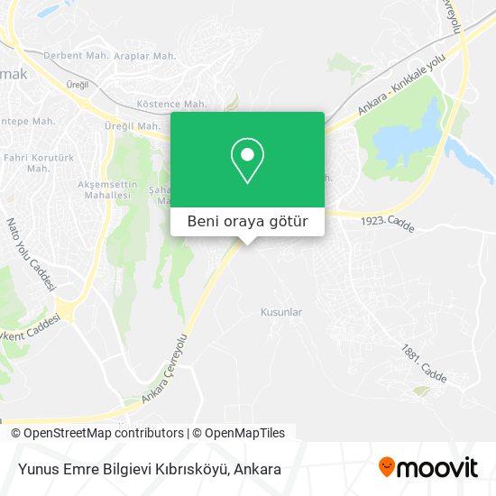 Yunus Emre Bilgievi Kıbrısköyü harita