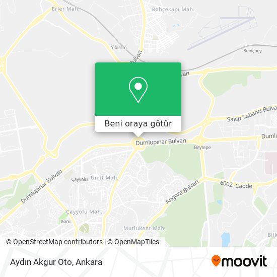Aydın Akgur Oto harita