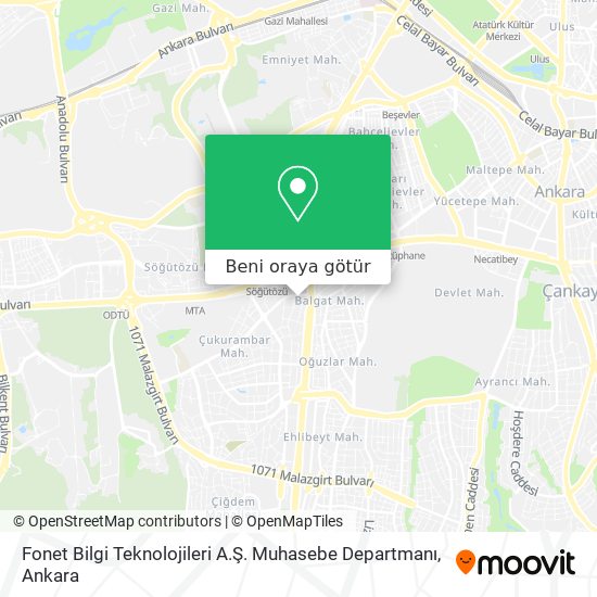 Fonet Bilgi Teknolojileri A.Ş. Muhasebe Departmanı harita