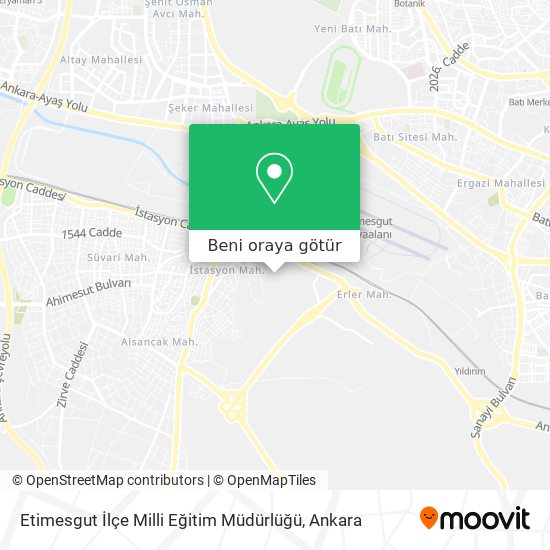 Etimesgut İlçe Milli Eğitim Müdürlüğü harita