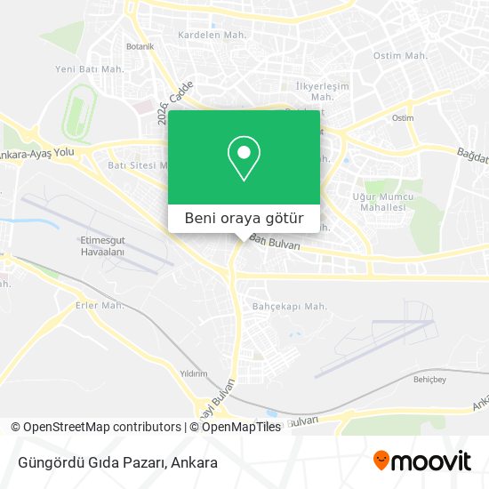 Güngördü Gıda Pazarı harita
