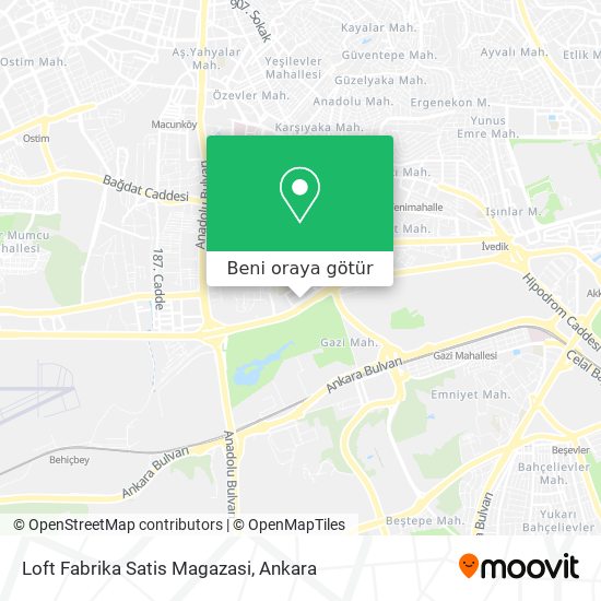 Loft Fabrika Satis Magazasi harita