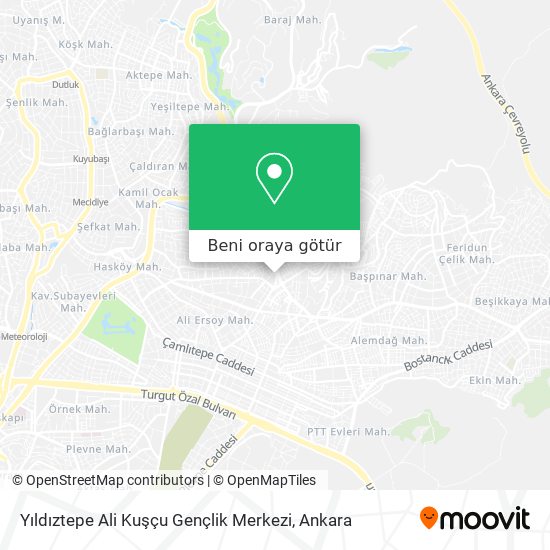 Yıldıztepe Ali Kuşçu Gençlik Merkezi harita