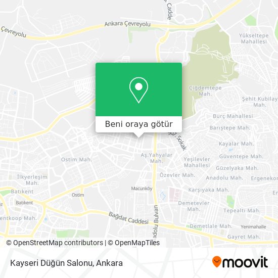 Kayseri Düğün Salonu harita