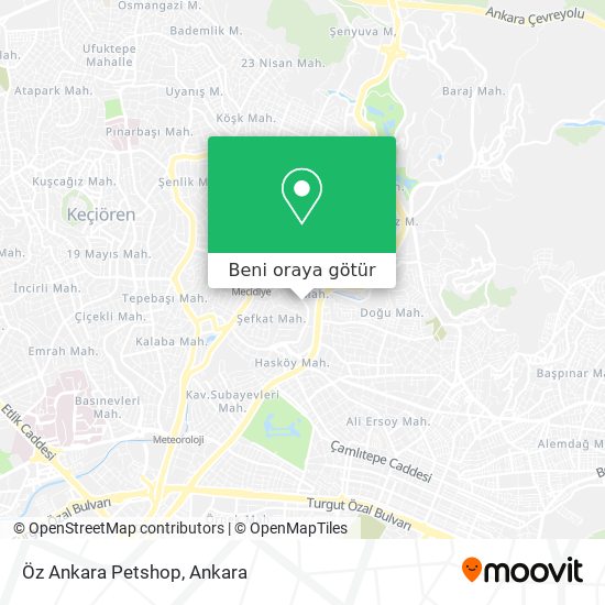 Öz Ankara Petshop harita