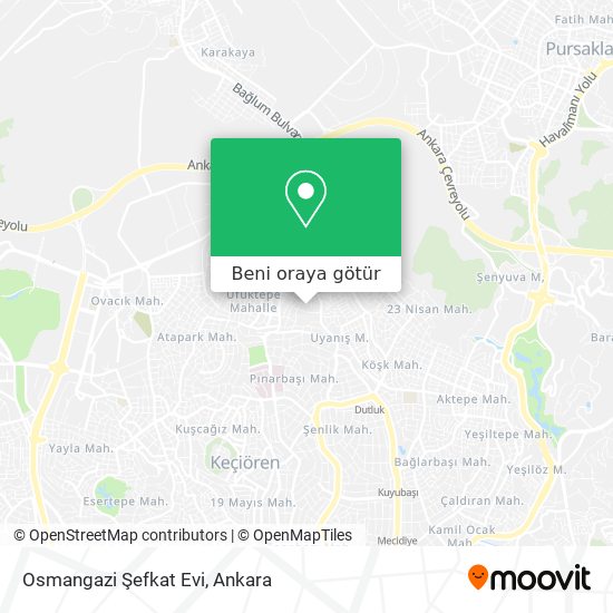 Osmangazi Şefkat Evi harita