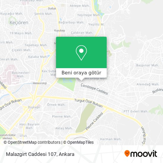 Malazgirt Caddesi 107 harita