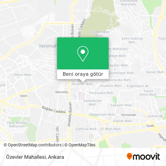 Özevler Mahallesi harita
