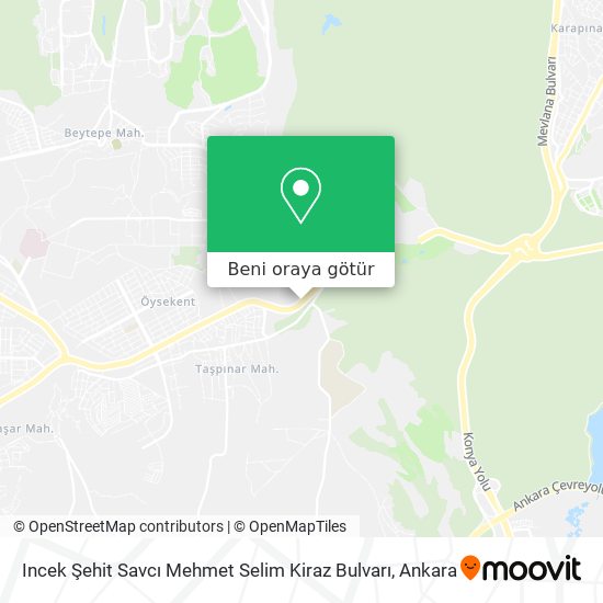 Incek Şehit Savcı Mehmet Selim Kiraz Bulvarı harita