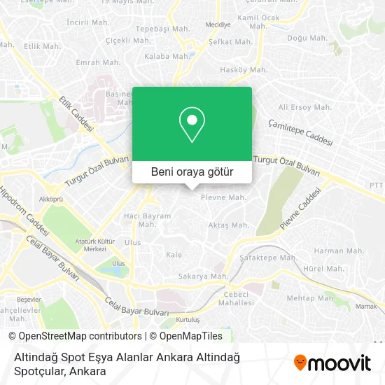 Altindağ Spot Eşya Alanlar Ankara Altindağ Spotçular harita