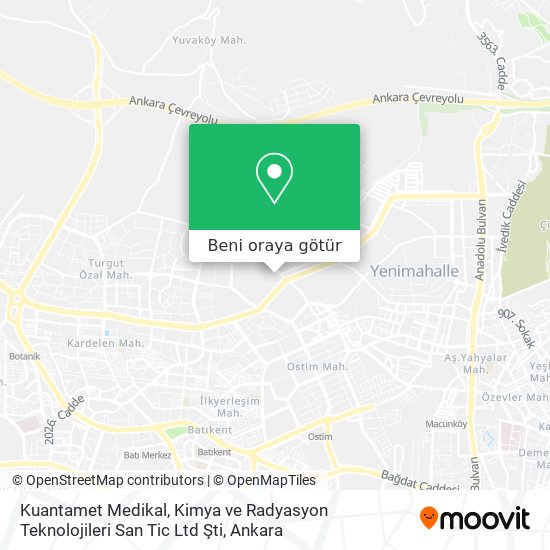 Kuantamet Medikal, Kimya ve Radyasyon Teknolojileri San Tic Ltd Şti harita
