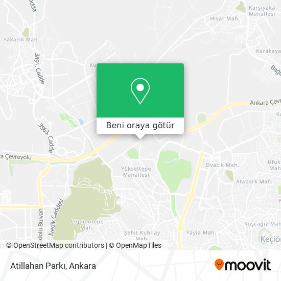 Atillahan Parkı harita