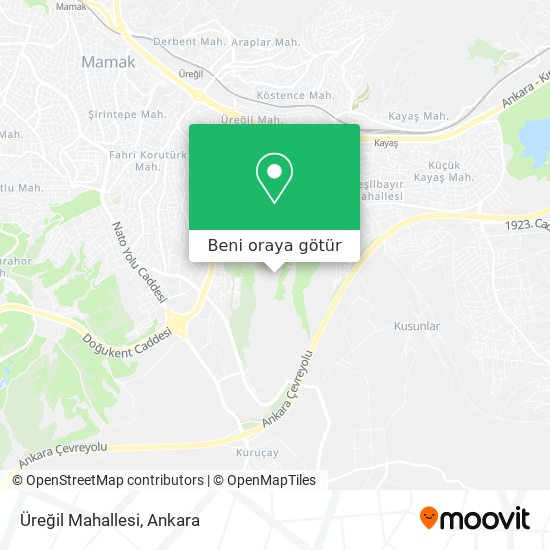 Üreğil Mahallesi harita