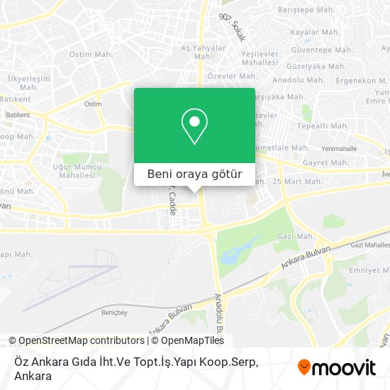 Öz Ankara Gıda İht.Ve Topt.İş.Yapı Koop.Serp harita