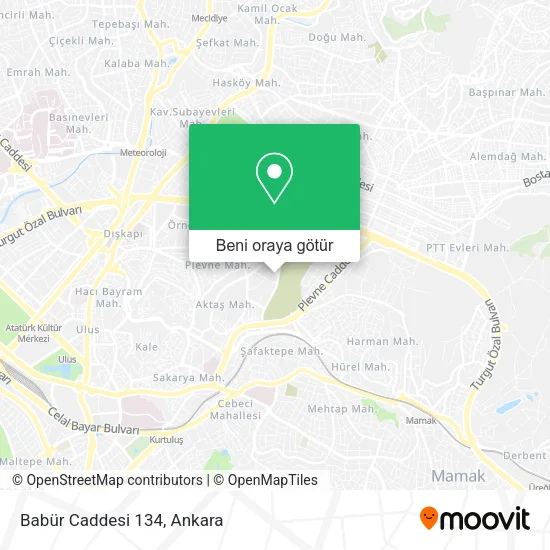 Babür Caddesi 134 harita