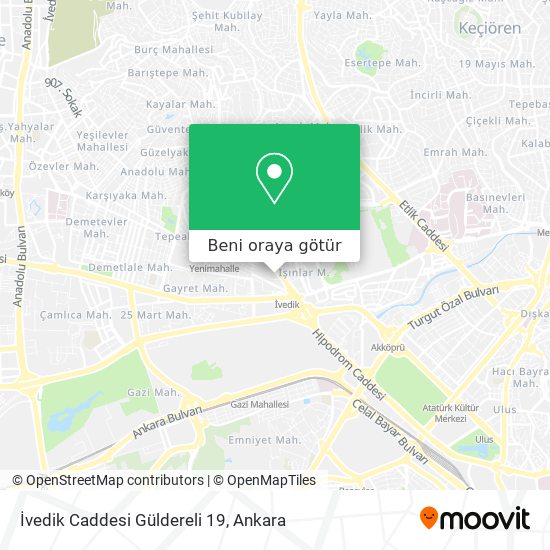 İvedik Caddesi Güldereli 19 harita