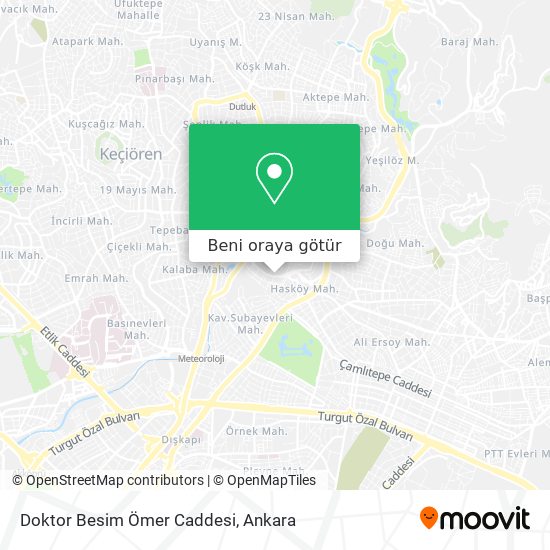 Doktor Besim Ömer Caddesi harita