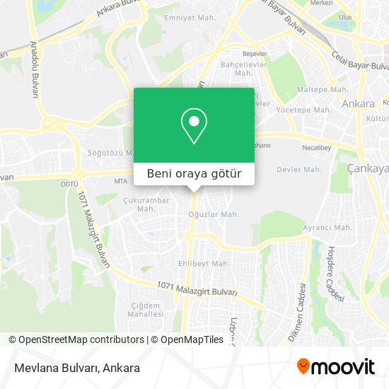 Mevlana Bulvarı harita