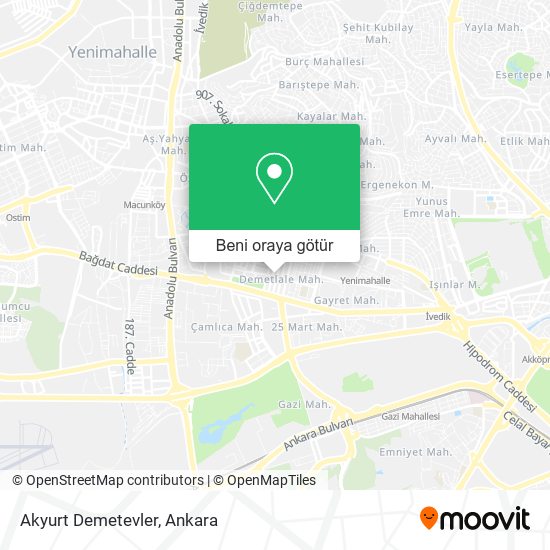 Akyurt Demetevler harita