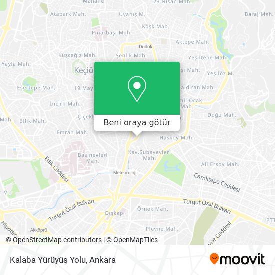 Kalaba Yürüyüş Yolu harita